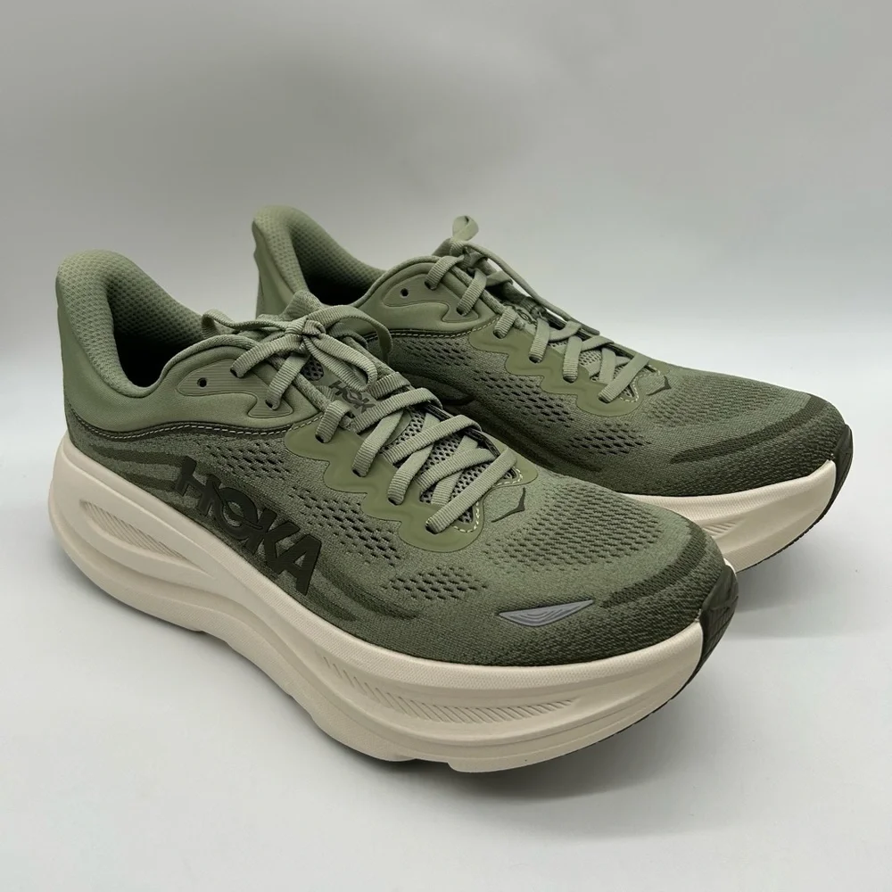 HOKA Bondi 9 Size 9.5D Green Running Shoes New In Box